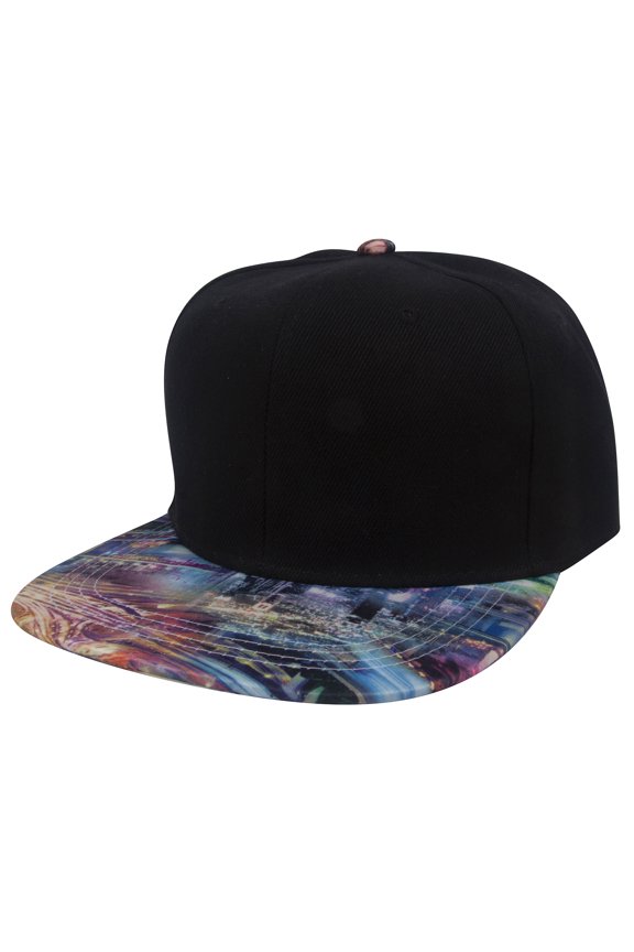 Top Headwear Design Adjustable Snapback Hat - Swirl Brim