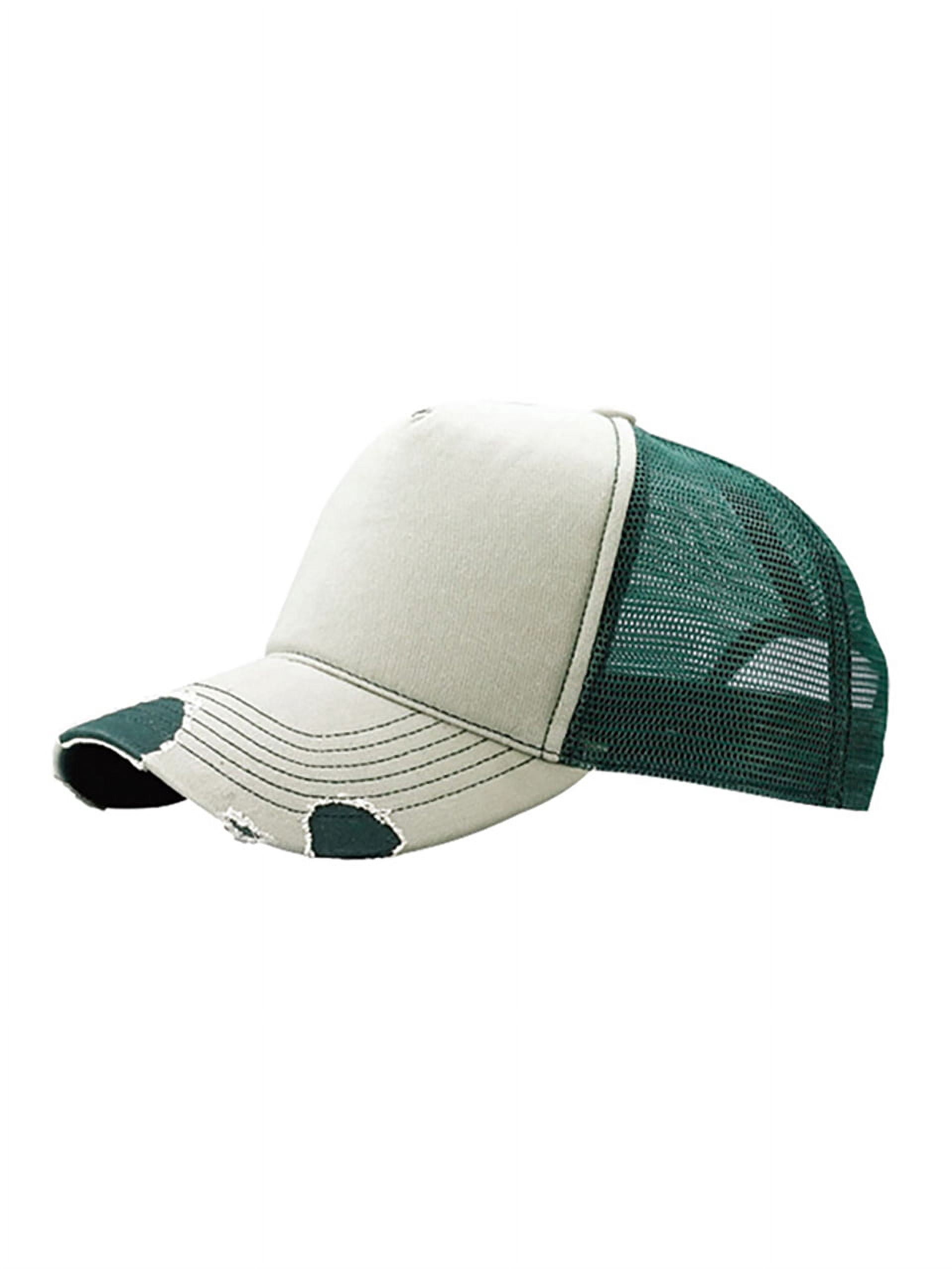 Top Headwear Distressed Cotton Twill/Mesh Trucker Hat 