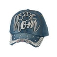 thumbnail image 1 of Top Headwear Dog Mom Paw Rhinestone Distressed Denim Baseball Cap - Denim, 1 of 4