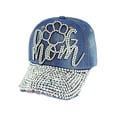 thumbnail image 1 of Top Headwear Dog Mom Paw Rhinestone Distressed Hat Denim Baseball Cap - Denim, 1 of 1