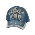 thumbnail image 1 of Top Headwear Dog Mom Paw Rhinestone Hat Distressed Denim Baseball Cap - Denim, 1 of 4