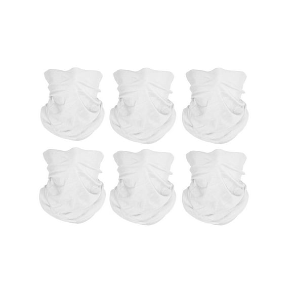Top Headwear Face Covering Neck Gaiter - 6-Pack - White