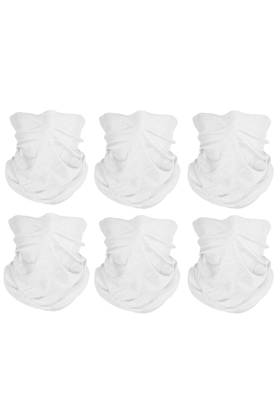 Top Headwear Face Covering Neck Gaiter - 6-Pack - White