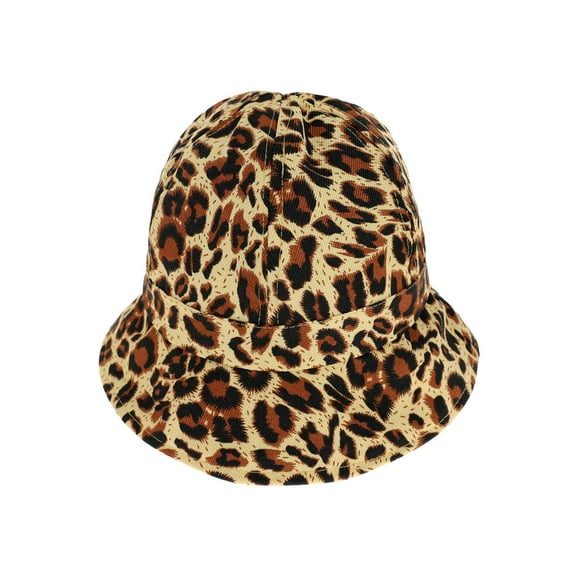 Top Headwear Fashion Animal Print Leopard Cheetah Bucket Hat - Brown