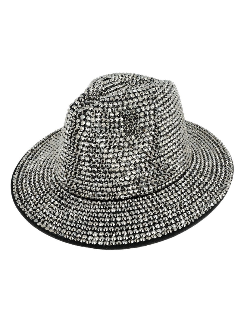 Top Headwear Fashion Bling Rhinestone Studded Wide Brim  display picture 1