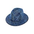 thumbnail image 1 of Top Headwear Fashion Bling Rhinestone Studded Wide Brim Womens  Fedora Panama Hat - Navy, 1 of 3