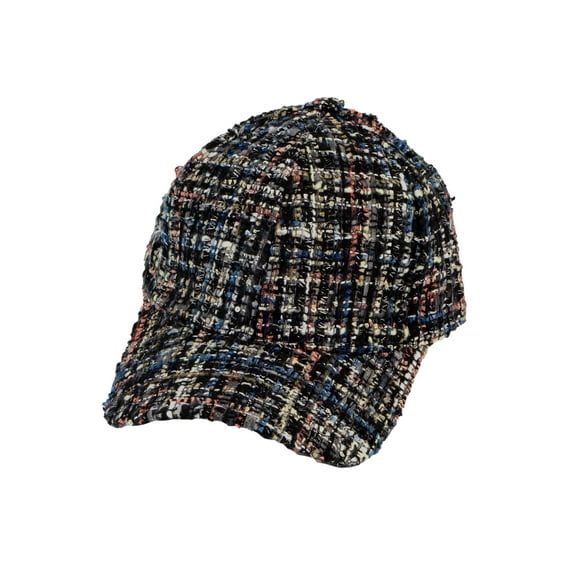 Top Headwear Fashion Blogger Tweed Woven Baseball Cap - Navy