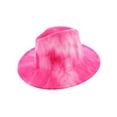 thumbnail image 1 of Top Headwear Fashion Felt Tie-Dye Wide Brim Fedora Panama Hat - Fuchsia, 1 of 1
