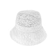 thumbnail image 1 of Top Headwear Fashion Floral Lace Pearl Bucket Hat - White, 1 of 2