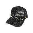 thumbnail image 1 of Top Headwear Fashion Lace Acrylic Metal Cuban Link Baseball Cap - Black, 1 of 1