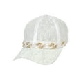thumbnail image 1 of Top Headwear Fashion Lace Acrylic Metal Cuban Link Baseball Cap - White, 1 of 4