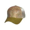 thumbnail image 1 of Top Headwear Fashion Rhinestone Glitter High Bun Ponytail Baseball Cap - Gold, 1 of 4