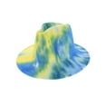 thumbnail image 1 of Top Headwear Fashion Tie Dye Wide Brim Felt Fedora Panama Hat - Blue/Green, 1 of 1