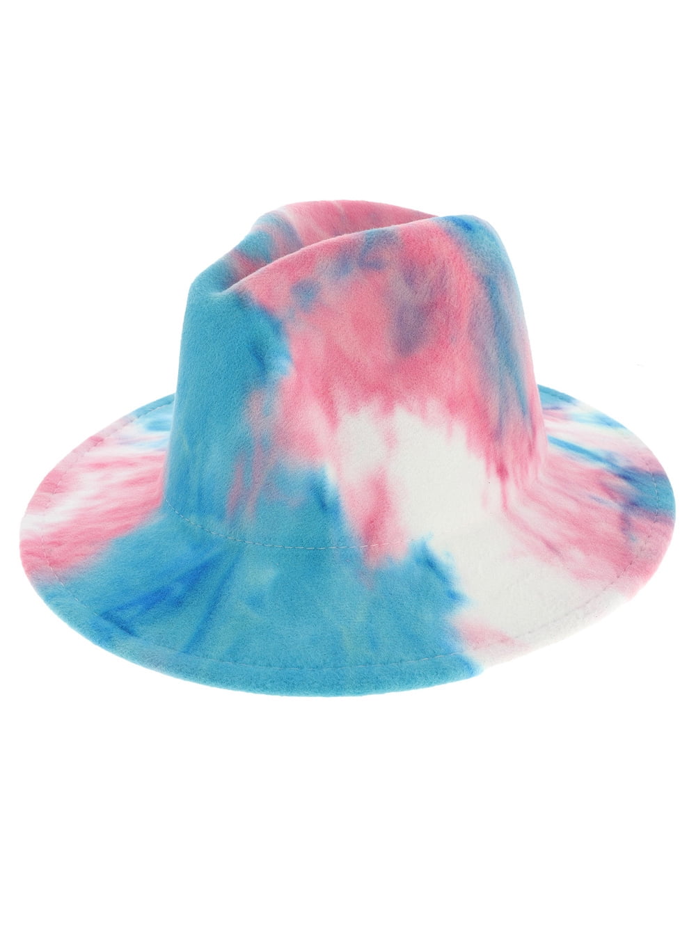 Top Headwear Fashion Tie Dye Wide Brim Felt Fedora Panama  display picture 3