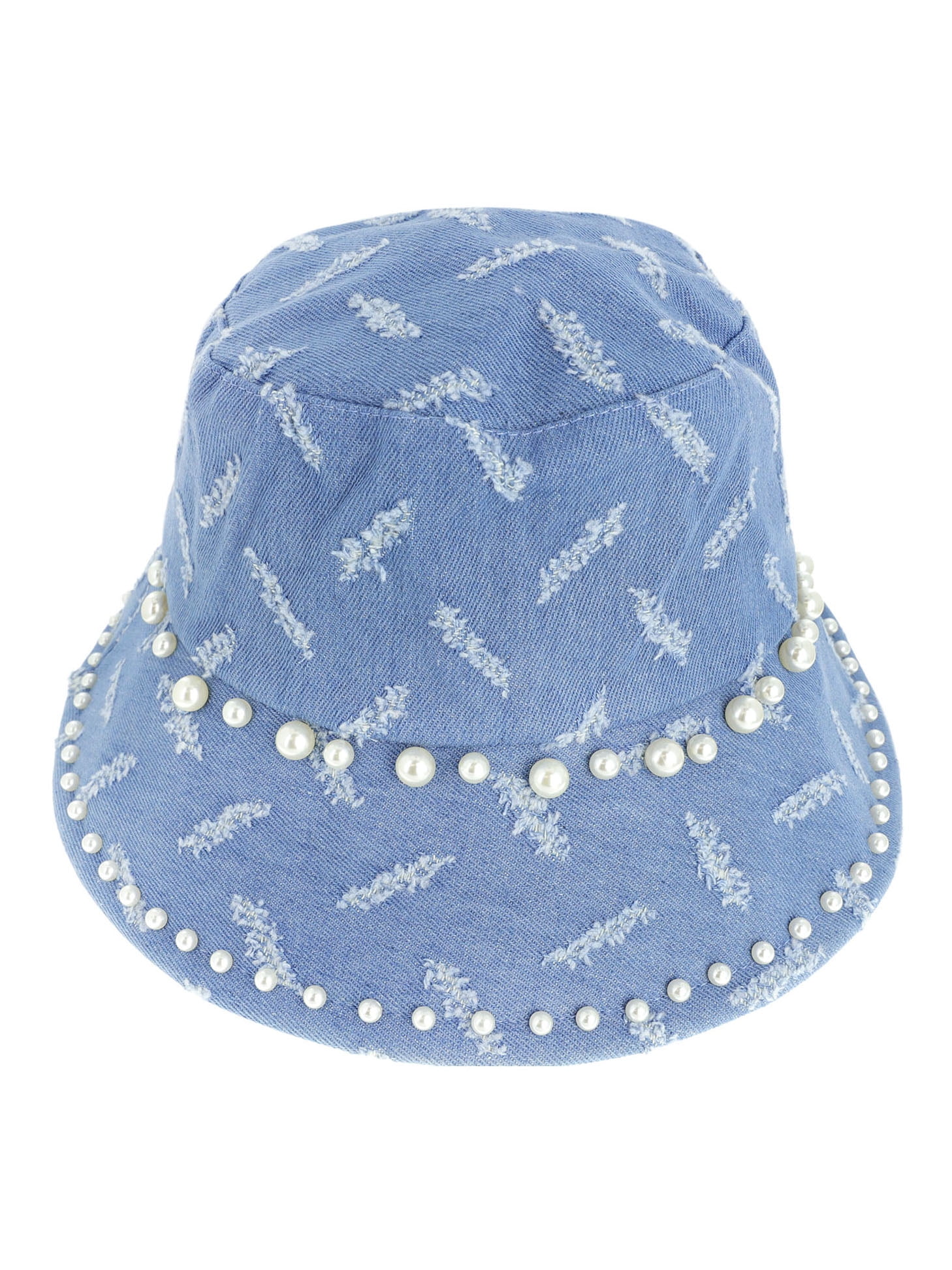 CC classic pearl denim bucket hat NEW Chanel Cloche Light Denim Bucket Hat – Spring/Summer  main image 3
