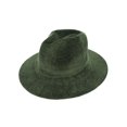 thumbnail image 1 of Top Headwear Fashion Wide Brim Corduroy Fedora Panama Hat  - Green, 1 of 1
