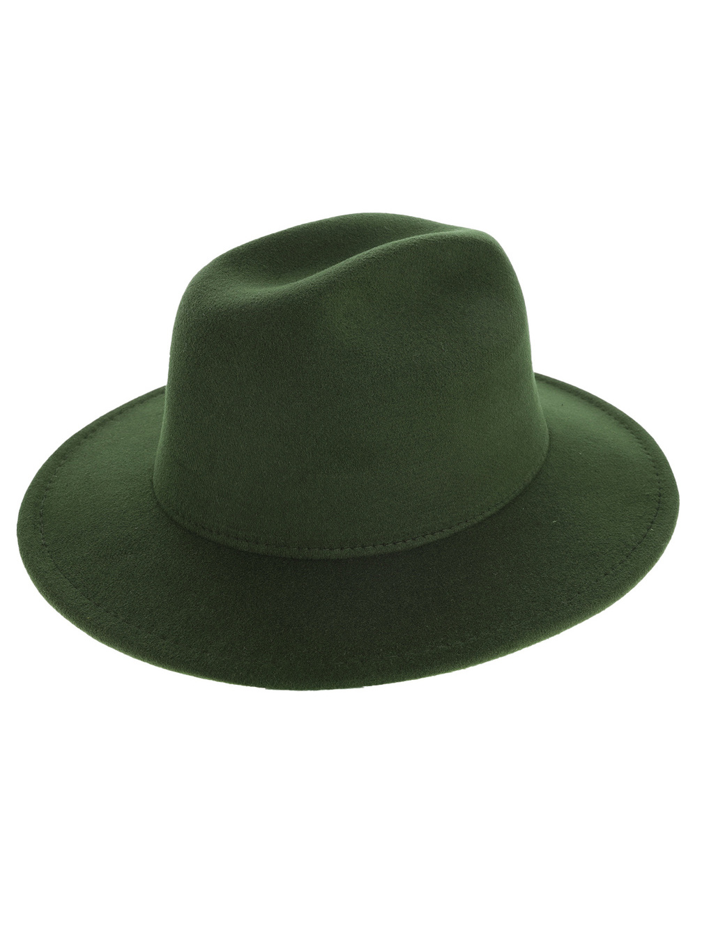 Top Headwear Fashion Wide Brim Fedora Panama Hat - Olive  display picture 1
