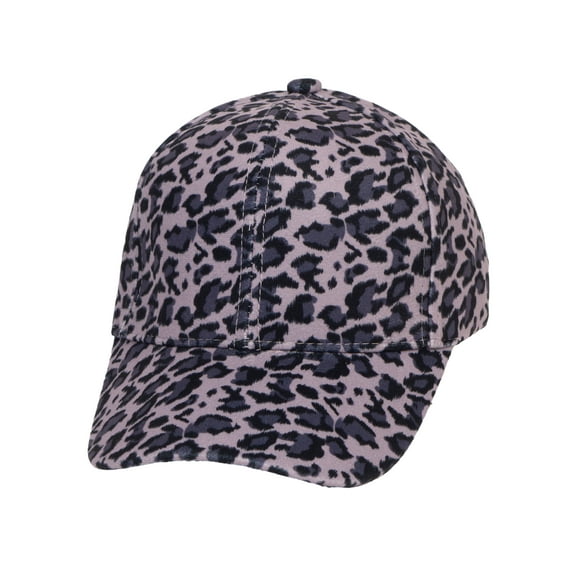 Top Headwear Felt Womens Leopard Cheetah Print Baseball Cap - Black