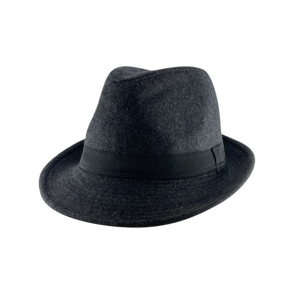 Top Headwear Fitted Wool Fedora Hat - Black - 56cm Small