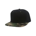 thumbnail image 1 of Top Headwear Flat Bill Adjustable Snapback Cap - Black/Camo, 1 of 2