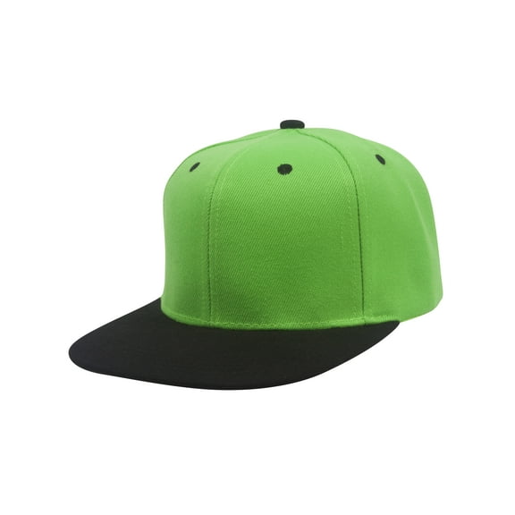 Top Headwear Flat Bill Adjustable Snapback Cap - Green/Black