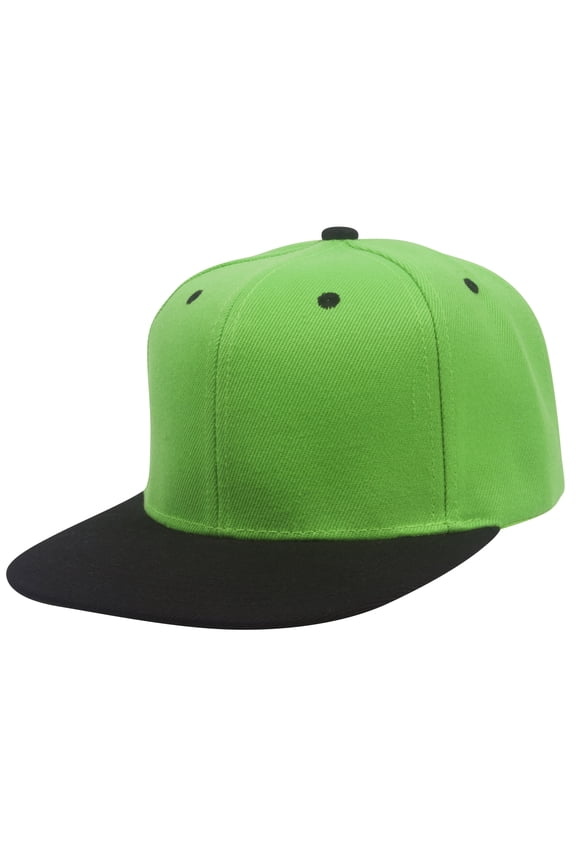 Top Headwear Flat Bill Adjustable Snapback Cap - Green/Black