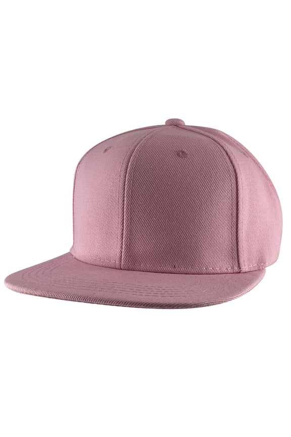 Top Headwear Flat Bill Adjustable Snapback Cap - Light Pink
