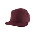 thumbnail image 1 of Top Headwear Flat Bill Adjustable Snapback Cap - Burgundy, 1 of 4