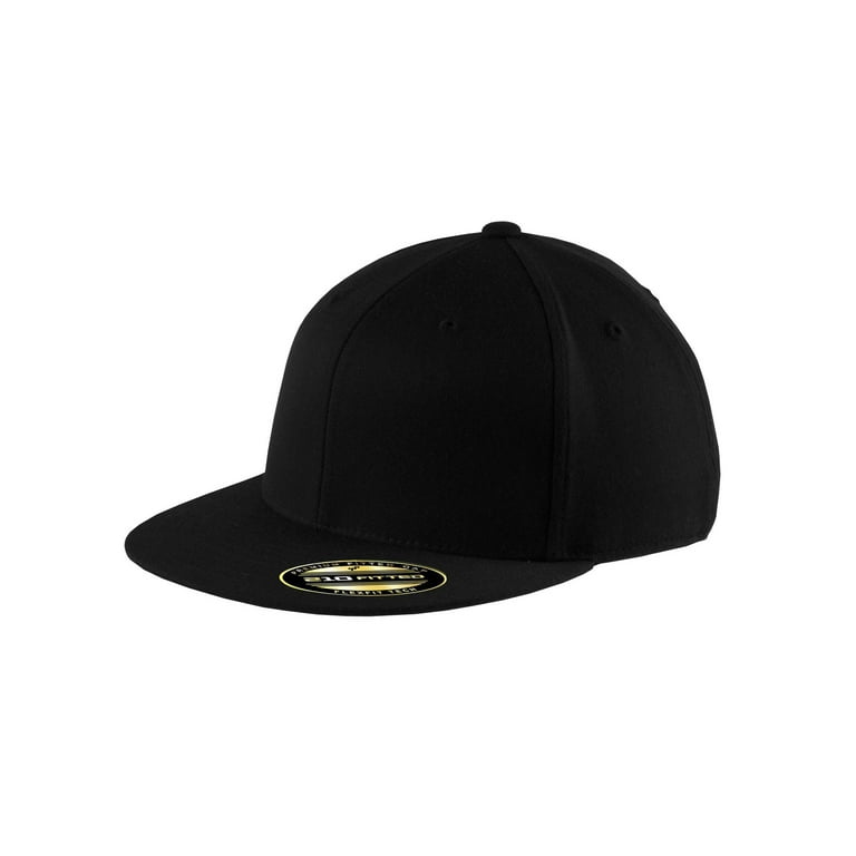 Top Headwear Flexible Flat Bill - Black Small/Medium Cap 