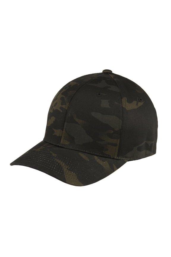 Top Headwear Flexible Structured Baseball Cap - Multi-Camo/Black - L/XL