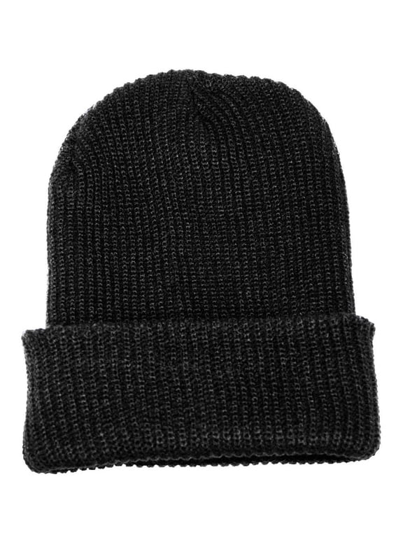 Top Headwear GI Long Ribbed Slouch Watch Waffle Beanie - Black