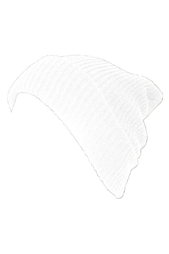 Top Headwear GI Long Ribbed Slouch Watch Waffle Beanie - White
