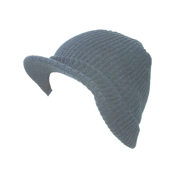 Top Headwear GI Ribbed  Waffle Beanie w/ Visor - Grey