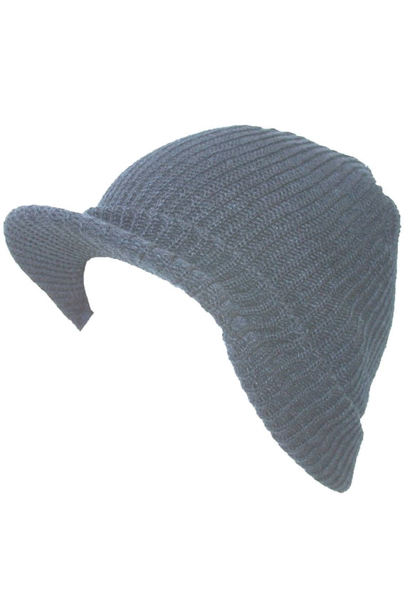 Top Headwear GI Ribbed Waffle Beanie w/ Visor - Grey