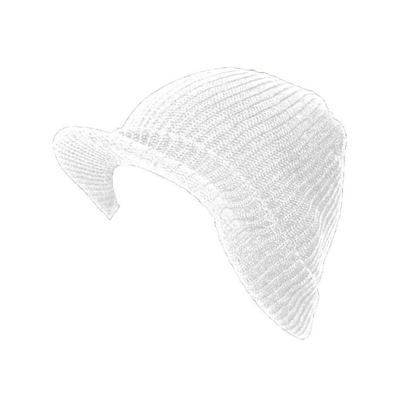 Top Headwear GI Ribbed Waffle Beanie w/ Visor - White