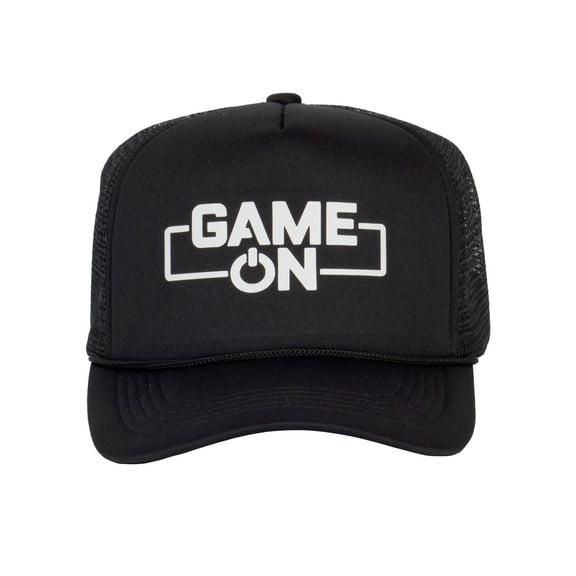 Top Headwear Game On Trucker Hat - Gamer Power On Snapback Cap, Black