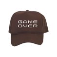 thumbnail image 1 of Top Headwear Game Over Trucker Hat - Men's Women's Gamer Bachelor Party Idea Gift Brown, 1 of 2