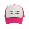 thumbnail image 1 of Top Headwear Game Over Trucker Hat - Men's Women's Gamer Bachelor Party Idea Gift White/Hot Pink, 1 of 2