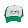 thumbnail image 1 of Top Headwear Game Over Trucker Hat - Men's Women's Gamer Bachelor Party Idea Gift White/Kelly Green, 1 of 2