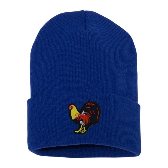 Top Headwear Gamecock Fighting Rooster Beanie - Men's Farm Winter Knit Cap, Royal