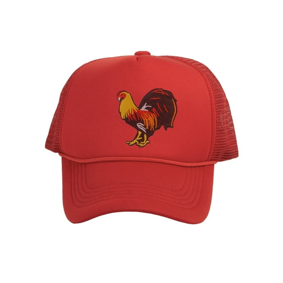 Top Headwear Gamecock Rooster Hat - Men's Farm Trucker Snapback Cap Red