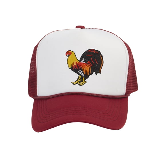 Top Headwear Gamecock Rooster Hat - Men's Farm Trucker Snapback Cap White/Wine