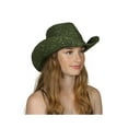 thumbnail image 1 of Top Headwear Glitter Sequin Trim Cowboy Hat, Olive, 1 of 4