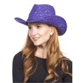 thumbnail image 1 of Top Headwear Glitter Sequin Trim Cowboy Hat, Purple, 1 of 4