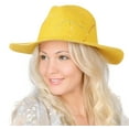 thumbnail image 1 of Top Headwear Graffiti Paint Upturn Fedora Panama Hat - Yellow, 1 of 2