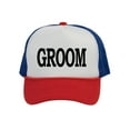 thumbnail image 1 of Top Headwear Groom Hat - Bachelor Party Trucker Hat White/Royal/Red, 1 of 2