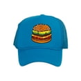 thumbnail image 1 of Top Headwear Hamburger Cheeseburger Trucker Hat - Men's Snapback Burger Food Cap Aqua Blue, 1 of 2