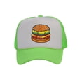 thumbnail image 1 of Top Headwear Hamburger Cheeseburger Trucker Hat - Men's Snapback Burger Food Cap White/Neon Green, 1 of 2