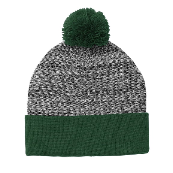 Top Headwear Heather Pom Pom Beanie - Forest Green