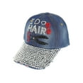 thumbnail image 1 of Top Headwear I Do Hair Scissors Rhinestone Distressed Denim Baseball Cap - Dark Denim, 1 of 1